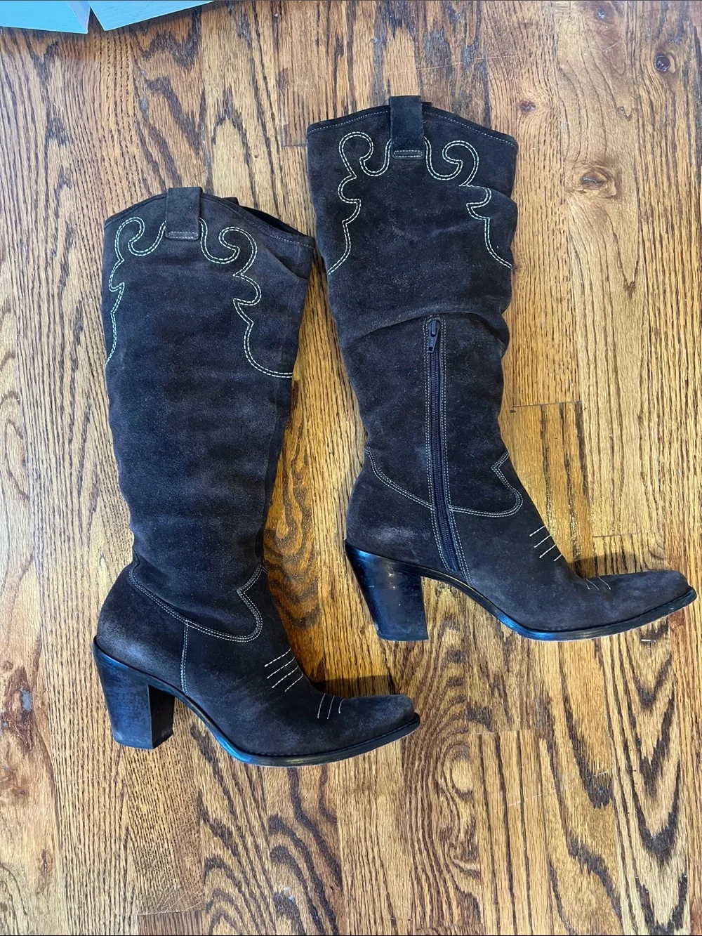 Women's Brown Suede Over-the-Knee Western Boots